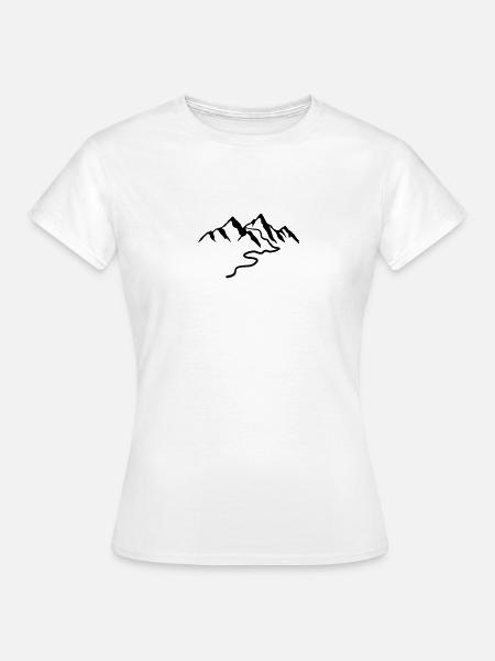 Schöne Berge Mit Wanderweg - Frauen T-Shirt - Weiß