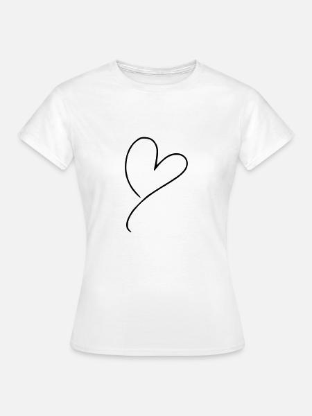 Herz Emoji Skizze - Frauen T-Shirt - Weiß
