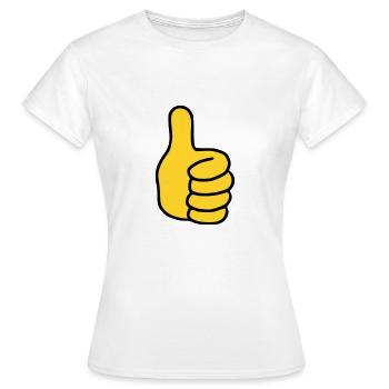Emoji Pouce vers le haut Couleur de l’esquisse - T-shirt Femme - blanc - Devant - AI Model Female 172 dark (172cm)