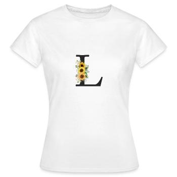 L Monogramme Tournesols - T-shirt Femme - blanc - Devant - AI Model Female 172 dark (172cm)
