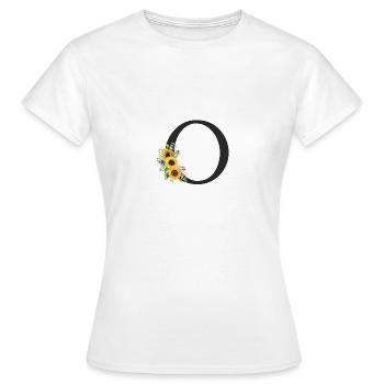 O Monogram Sunflowers - Women's T-Shirt - white - Front - AI Model Female 172 dark (172cm)