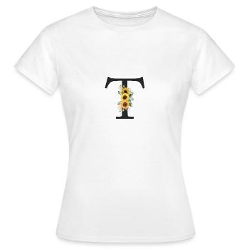 T Monogramme Tournesols - T-shirt Femme - blanc - Devant - AI Model Female 172 dark (172cm)