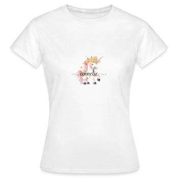 Annelie! Einhorn-Blumen Design, personalisierbar - Frauen T-Shirt - Weiß - Vorne - AI Model Female 172 dark (172cm)