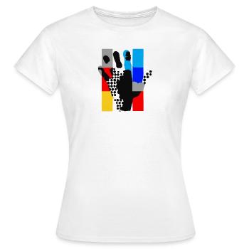 riesige Popart Hand - Frauen T-Shirt - Weiß - Vorne - AI Model Female 172 dark (172cm)
