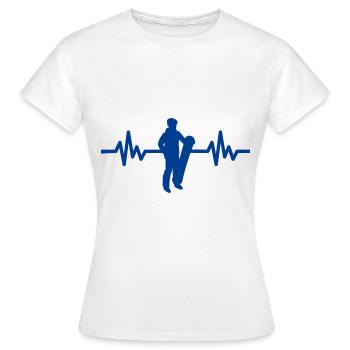 Heartbeat Snowboard - Sports d’hiver Piste de neige - T-shirt Femme - blanc - Devant - AI Model Female 172 dark (172cm)