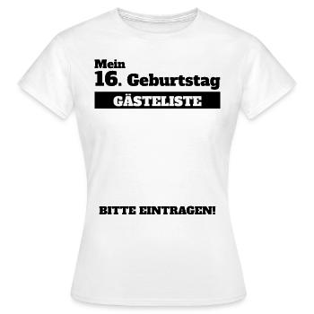 16 Geburtstag 16 Jahre Sechzehn Geschenk Junge - Frauen T-Shirt - Weiß - Vorne - AI Model Female 172 dark (172cm)