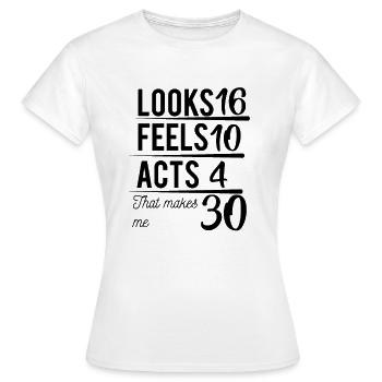 30 anniversaire Ü30 30 | 30s Birthday 30 - T-shirt Femme - blanc - Devant - AI Model Female 172 dark (172cm)
