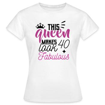 40 anniversaire Ü40 40 | 40s Birthday 40 - T-shirt Femme - blanc - Devant - AI Model Female 172 dark (172cm)