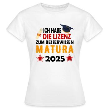 Matura 2025 Maturareise Maturafeier Maturant - Frauen T-Shirt - Weiß - Vorne - AI Model Female 172 dark (172cm)