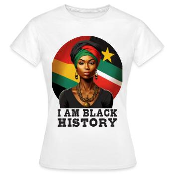 Je suis l’histoire des Noirs - T-shirt Femme - blanc - Devant - AI Model Female 172 dark (172cm)