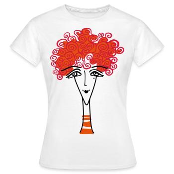 Woman's face - Women's T-Shirt - white - Front - AI Model Female 172 dark (172cm)