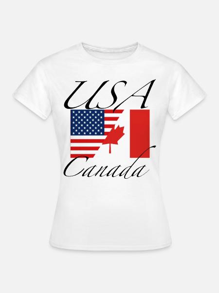 USA Canada drapeau - T-shirt Femme - blanc