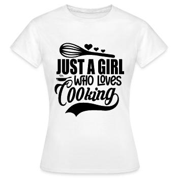 Just A Girl Who Loves Cooking - Women's T-Shirt - white - Front - AI Model Female 172 dark (172cm)