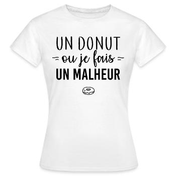 Un donut - T-shirt Femme - blanc - Devant - AI Model Female 172 dark (172cm)