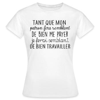 Je ferai semblant - T-shirt Femme - blanc - Devant - AI Model Female 172 dark (172cm)