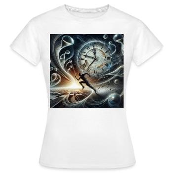 Die Zeit rennt - Frauen T-Shirt - Weiß - Vorne - AI Model Female 172 dark (172cm)