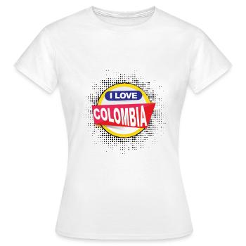Colombie - J'aime la Colombie - T-shirt Femme - blanc - Devant - AI Model Female 172 dark (172cm)
