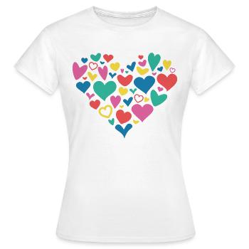Multi Colour Heart of Hearts - Women's T-Shirt - white - Front - AI Model Female 172 dark (172cm)