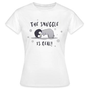 Der Kuschel ist echt - Pinguin - Frauen T-Shirt - Weiß - Vorne - AI Model Female 172 dark (172cm)