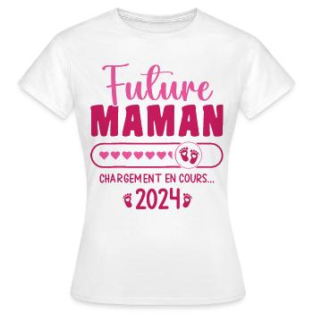 Werdende Mutter 2024 Fortlaufend Schwangere Mutter - Frauen T-Shirt - Weiß - Vorne - AI Model Female 172 dark (172cm)