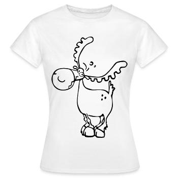 Elch - Hirsch - Rentier - Wild - Frauen T-Shirt - Weiß - Vorne - AI Model Female 172 dark (172cm)