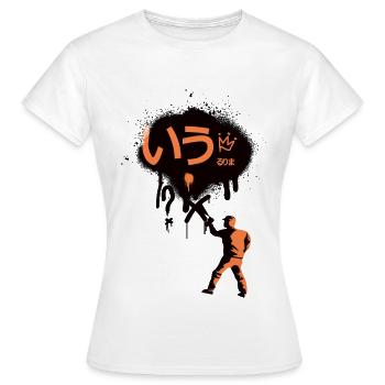 Abstrakt Sprayer Logo - Frauen T-Shirt - Weiß - Vorne - AI Model Female 172 dark (172cm)