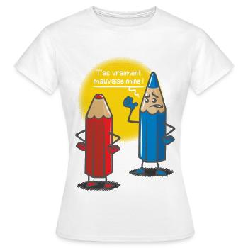 Mauvaise mine - T-shirt Femme - blanc - Devant - AI Model Female 172 dark (172cm)