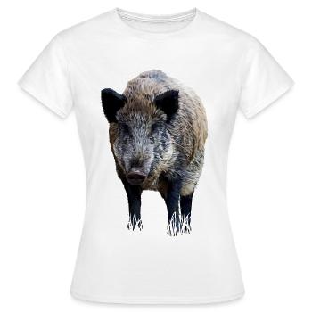 Wildschwein - Frauen T-Shirt - Weiß - Vorne - AI Model Female 172 dark (172cm)