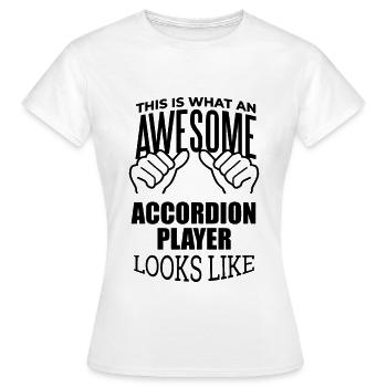 Accordéon Accordéon Accordéon - T-shirt Femme - blanc - Devant - AI Model Female 172 dark (172cm)
