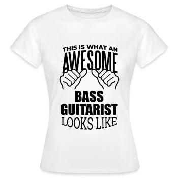 Basse Basse Basse Basse Guitare - T-shirt Femme - blanc - Devant - AI Model Female 172 dark (172cm)