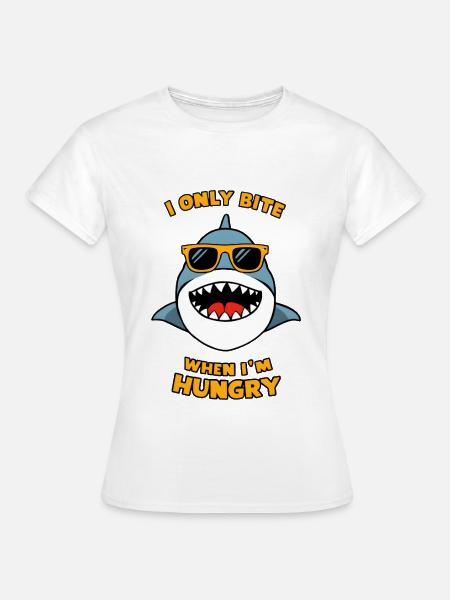 Je ne mords que quand j’ai faim - T-shirt Femme - blanc