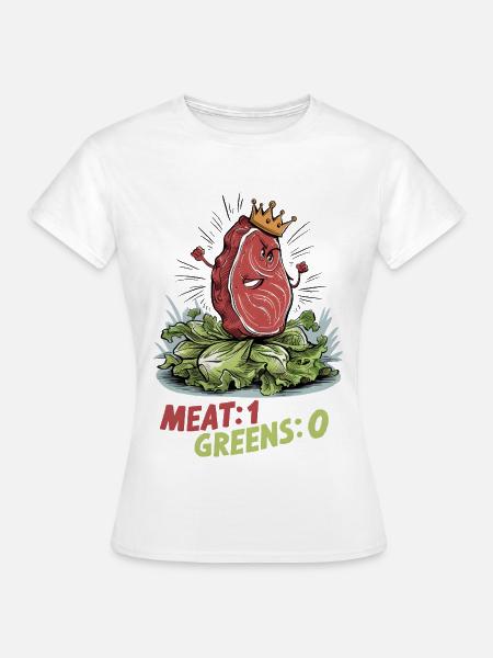 Viande 1, Légumes verts 0 - T-shirt Femme - blanc
