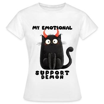 Emotionaler Support-Dämon – Lustige Katzen Edition - Frauen T-Shirt - Weiß - Vorne - AI Model Female 172 dark (172cm)