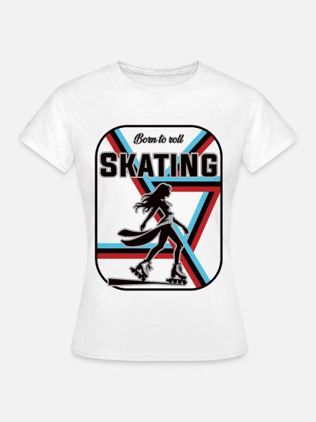 Skating Design – Born to Roll - Frauen T-Shirt - Weiß
