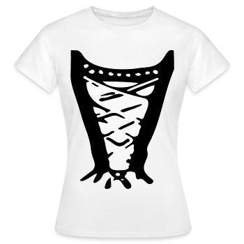 Art de ligne de corsets victoriens – Noble Fashion Design - T-shirt Femme - blanc - Devant - AI Model Female 172 dark (172cm)