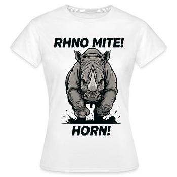 Rhino Mite Horn Humour Rhinocéros - T-shirt Femme - blanc - Devant - AI Model Female 172 dark (172cm)