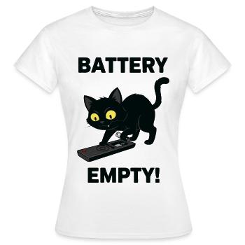 Batterieleere Chat-Fernsteuerung Humor - Frauen T-Shirt - Weiß - Vorne - AI Model Female 172 dark (172cm)