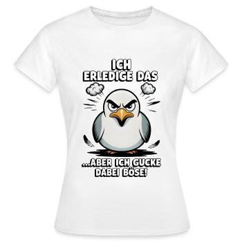 Möwe Seevogel Nen scheiss muss ich - Frauen T-Shirt - Weiß - Vorne - AI Model Female 172 dark (172cm)