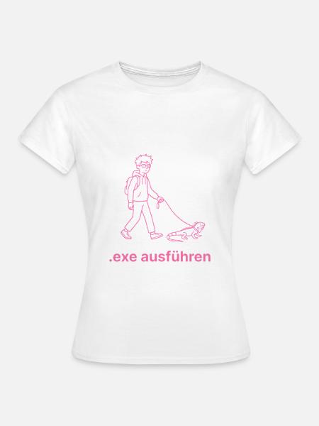 EXE Ausführen pink - Frauen T-Shirt - Weiß