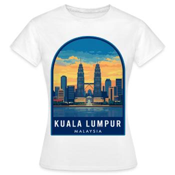 Insigne des Petronas Towers de Kuala Lumpur Malaisie Sunset - T-shirt Femme - blanc - Devant - AI Model Female 172 dark (172cm)