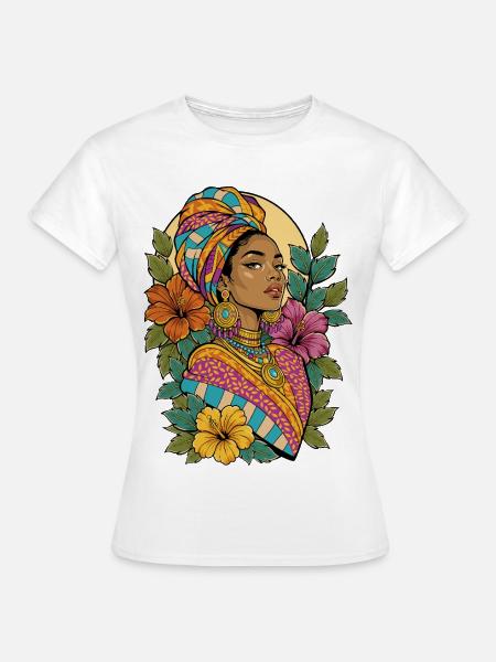 Mehrfarbiges Afrika - Frauen T-Shirt - Weiß