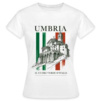 Umbria Italy - Frauen T-Shirt - Weiß - Vorne - AI Model Female 172 dark (172cm)