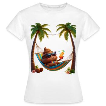 Des crottes dans un hamac tropical - T-shirt Femme - blanc - Devant - AI Model Female 172 dark (172cm)