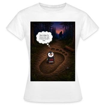BeakFoot – Drôle de design de pingouin Bigfoot - T-shirt Femme - blanc - Devant - AI Model Female 172 dark (172cm)