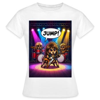 Saute ! – Groupe de rock araignée sauteuse drôle - T-shirt Femme - blanc - Devant - AI Model Female 172 dark (172cm)
