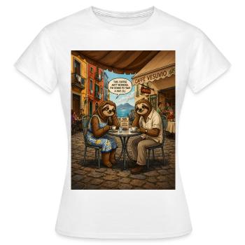 NAPoli – Coffee Ain't Working, I will take a nap - Frauen T-Shirt - Weiß - Vorne - AI Model Female 172 dark (172cm)