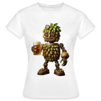 Hops Beer Robot : Cyborg synthétique biologique - T-shirt Femme - blanc - Devant - AI Model Female 172 dark (172cm)