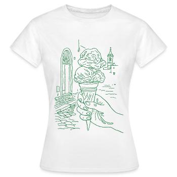 Glace d’été - T-shirt Femme - blanc - Devant - AI Model Female 172 dark (172cm)