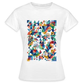 Abstract color mosaic - Women's T-Shirt - white - Front - AI Model Female 172 dark (172cm)