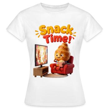 Snack time: Croissant at the cinema - Women's T-Shirt - white - Front - AI Model Female 172 dark (172cm)